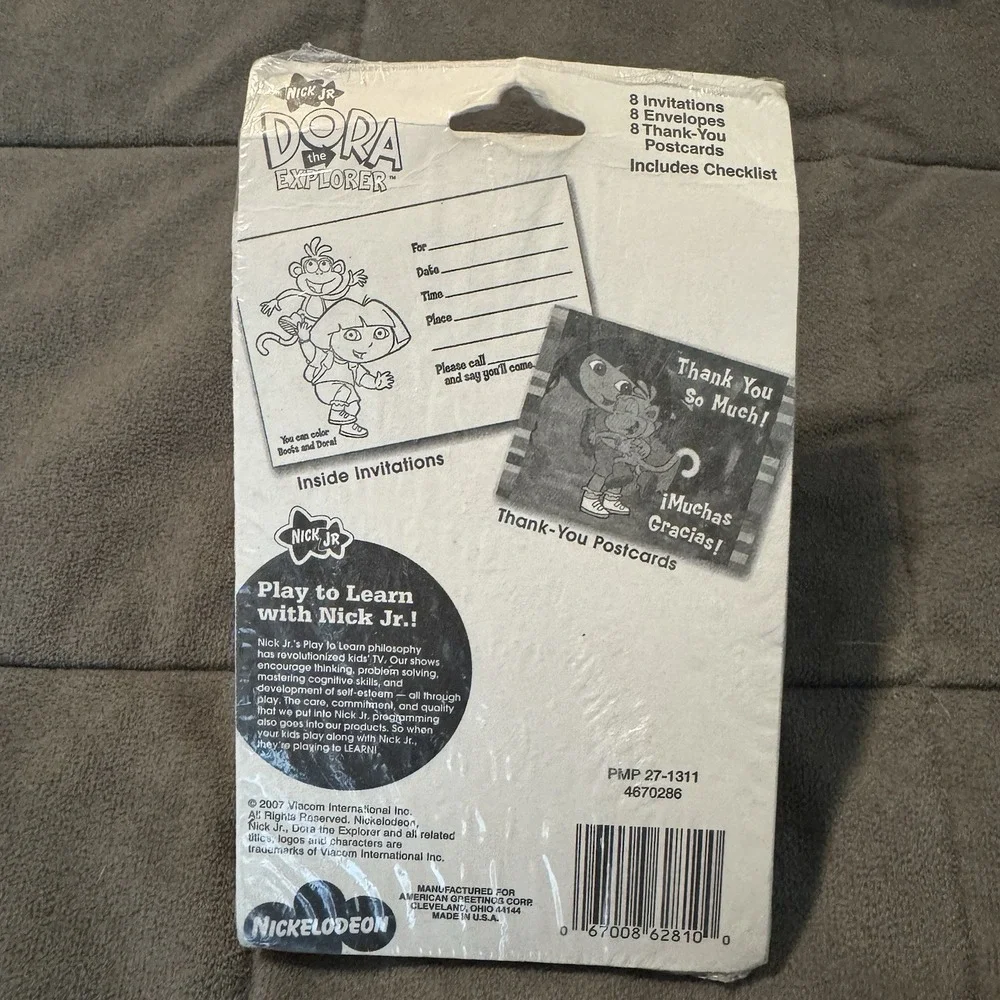 Vintage Nick jr Dora the Explorer Fiesta Birthday‎ Invitations & Thank You Cards